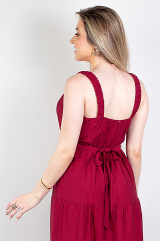 Vestido longo de alça com amarração 60248