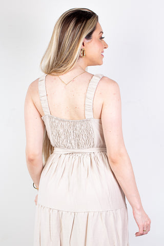 Vestido longo de alça com amarração 60248