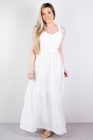 Vestido longo de alça com amarração 60248