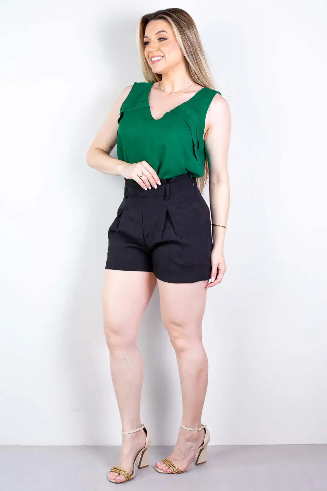 Regata feminina viscose detalhe babado 63569 - Enluaze