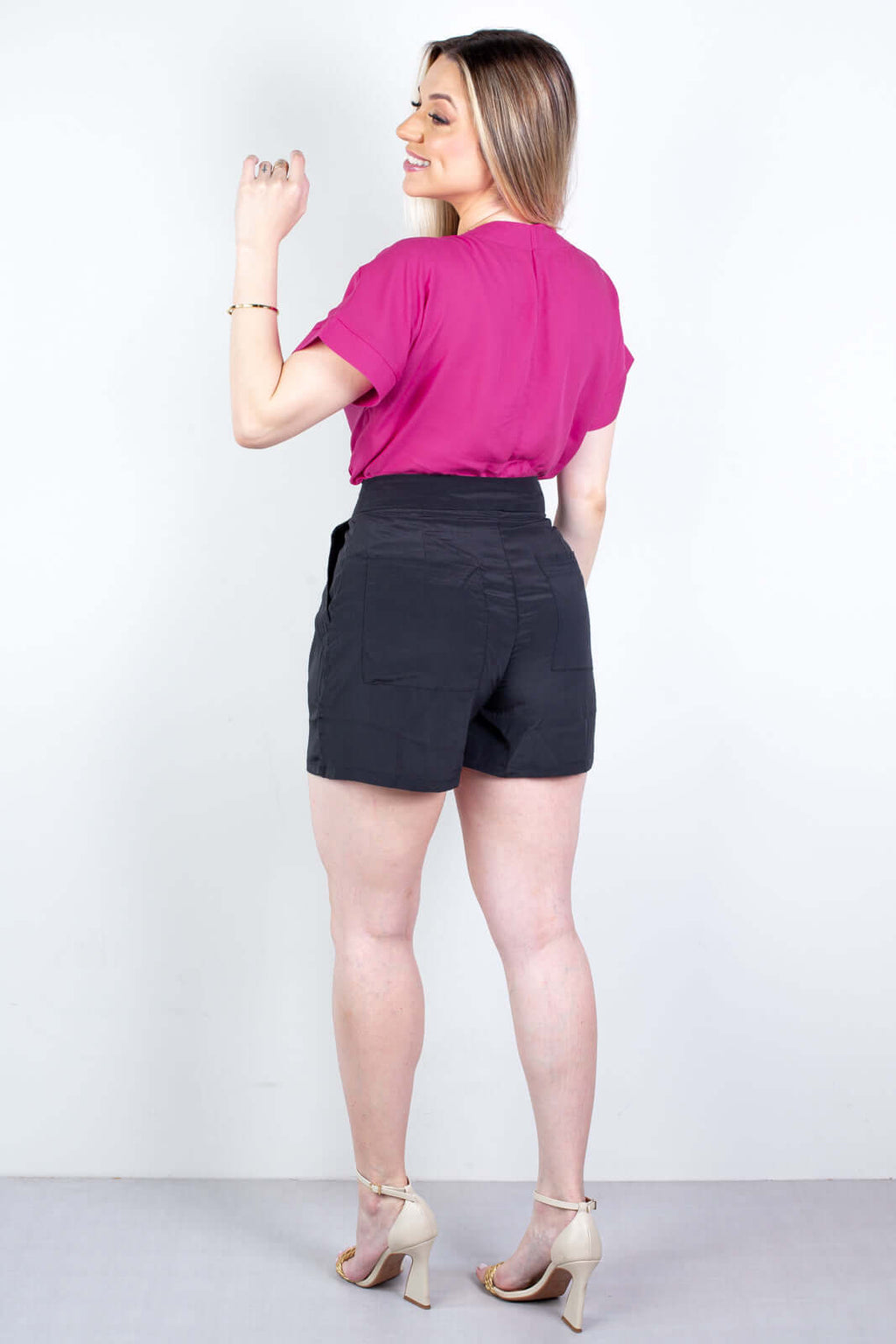 Blusa feminina manga curta viscose gola v 63572 - Enluaze