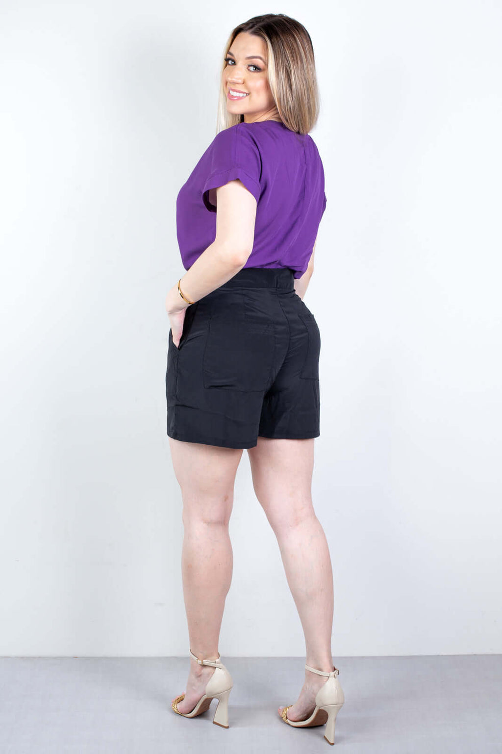 Blusa feminina manga curta viscose gola v 63572 - Enluaze