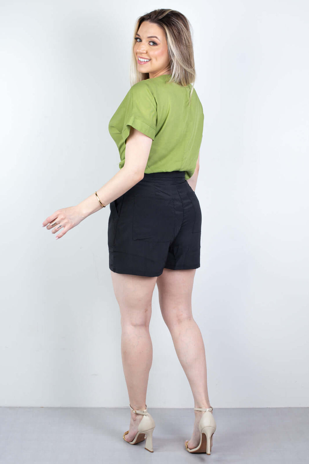 Blusa feminina manga curta viscose gola v 63572 - Enluaze