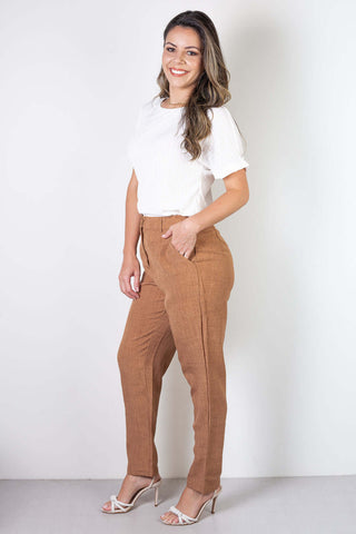 Calça reta feminina alfaiataria 64559 - Enluaze