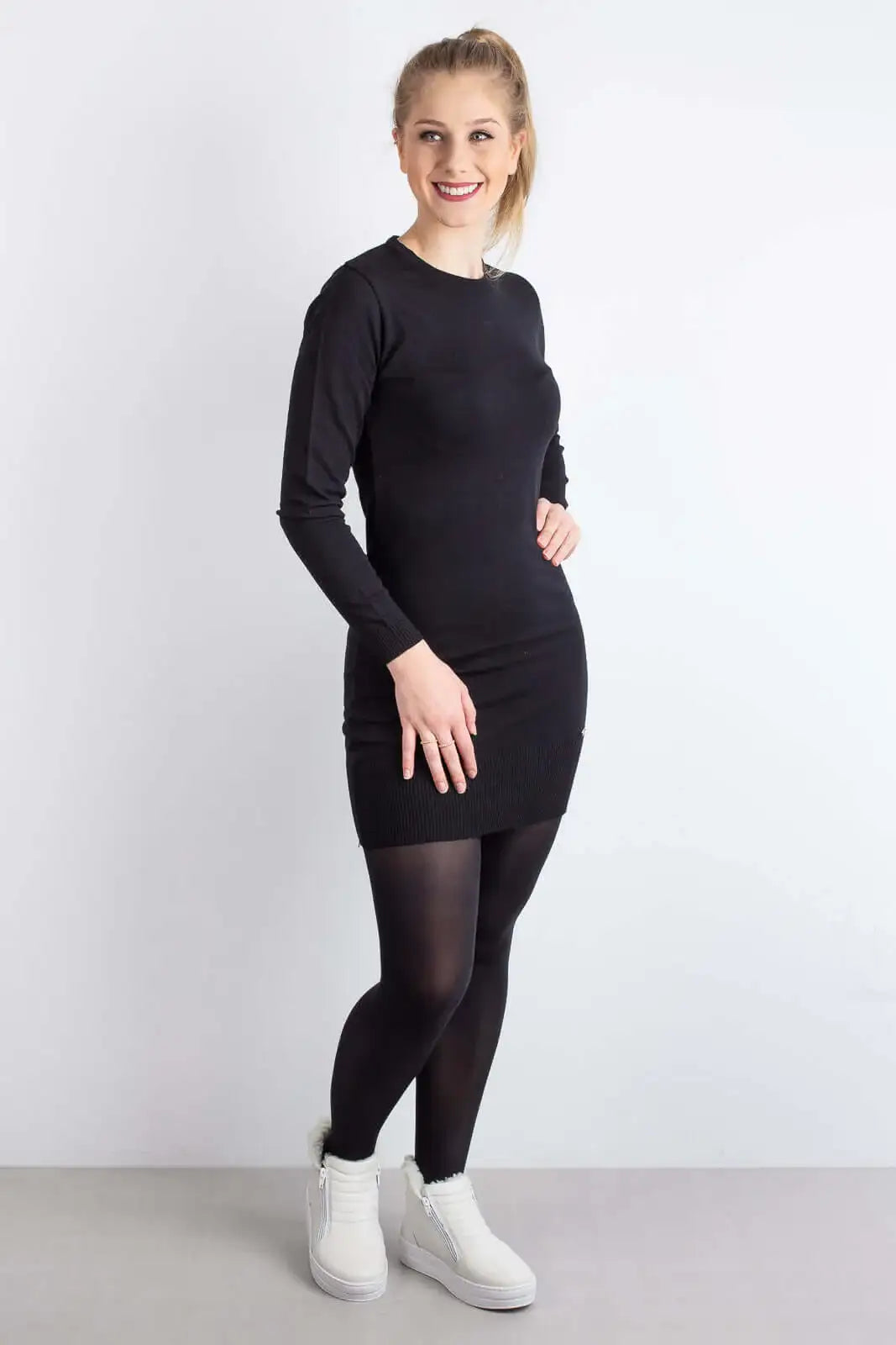 Tênis de couro com matelassê forrada em pelo 6903P - Enluaze