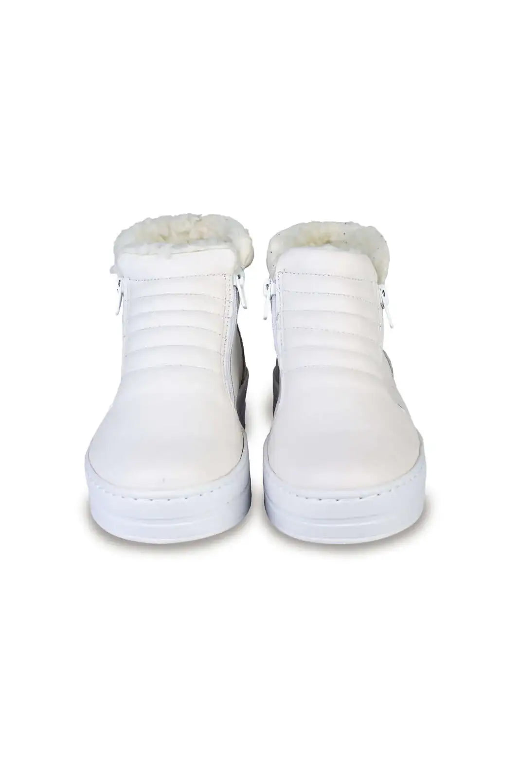 Tênis de couro com matelassê forrada em pelo 6903P - Enluaze