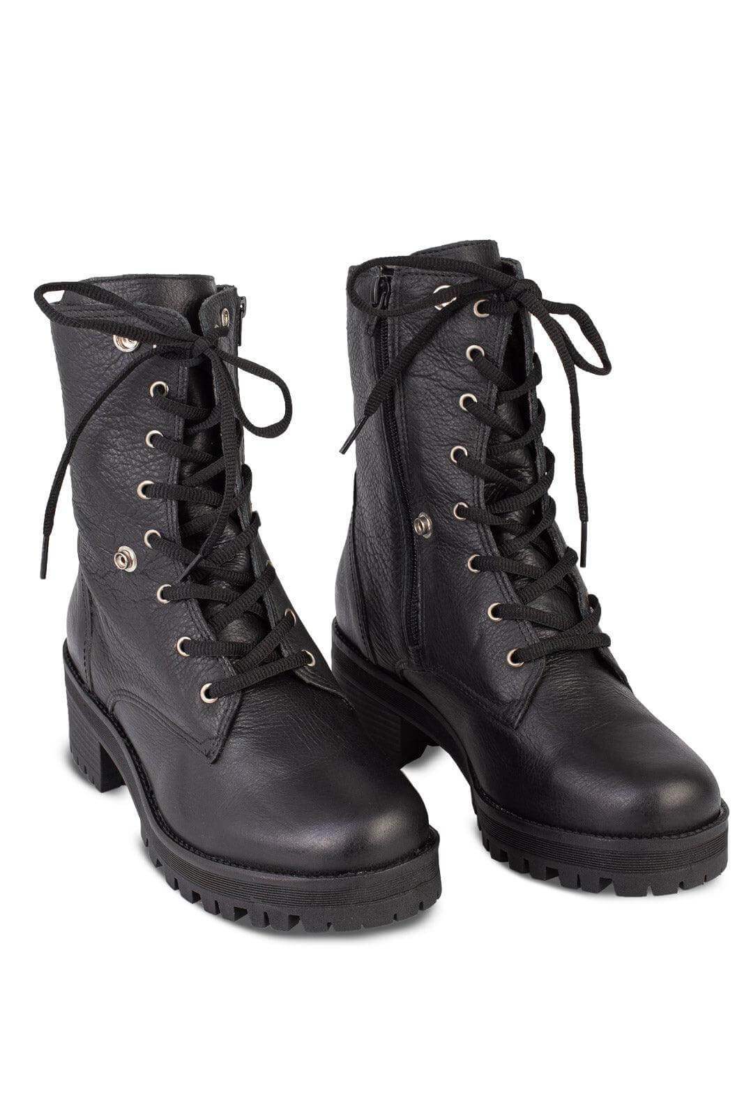 Coturno feminino de couro 6943 - Enluaze