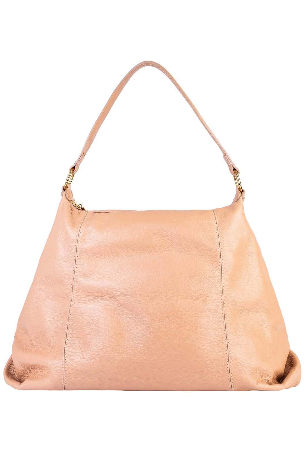 Bolsa saco grande de couro liso Cris - Enluaze