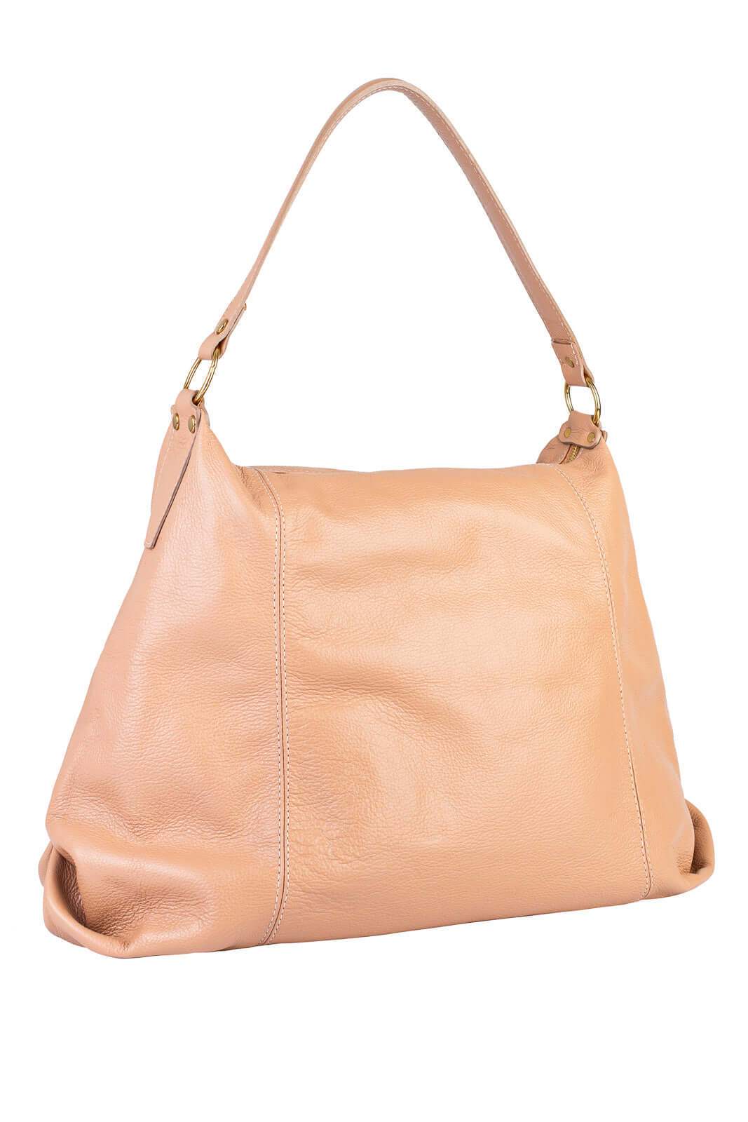 Bolsa saco grande de couro liso Cris - Enluaze