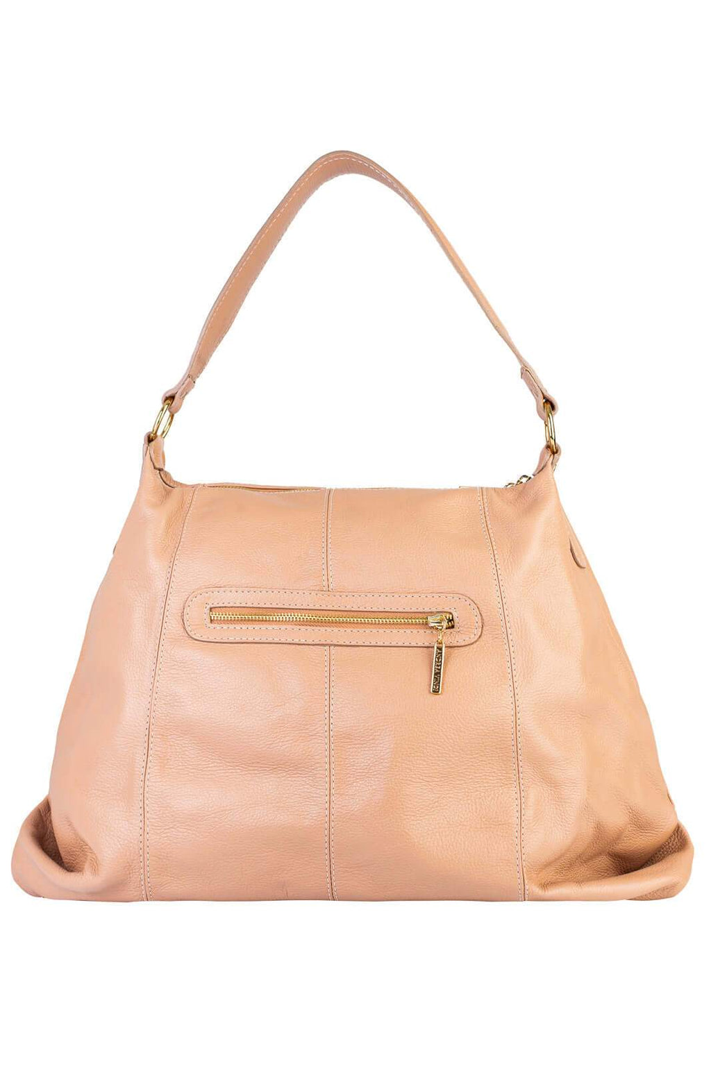 Bolsa saco grande de couro liso Cris - Enluaze