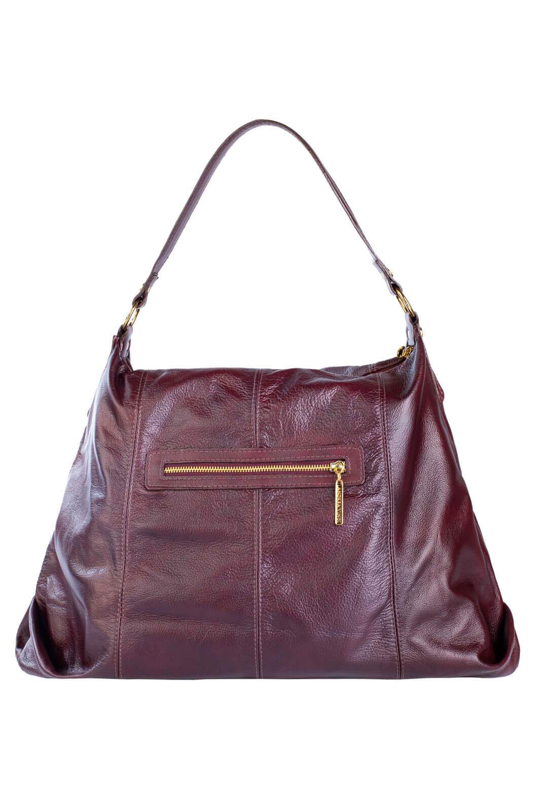 Bolsa saco grande de couro liso Cris - Enluaze