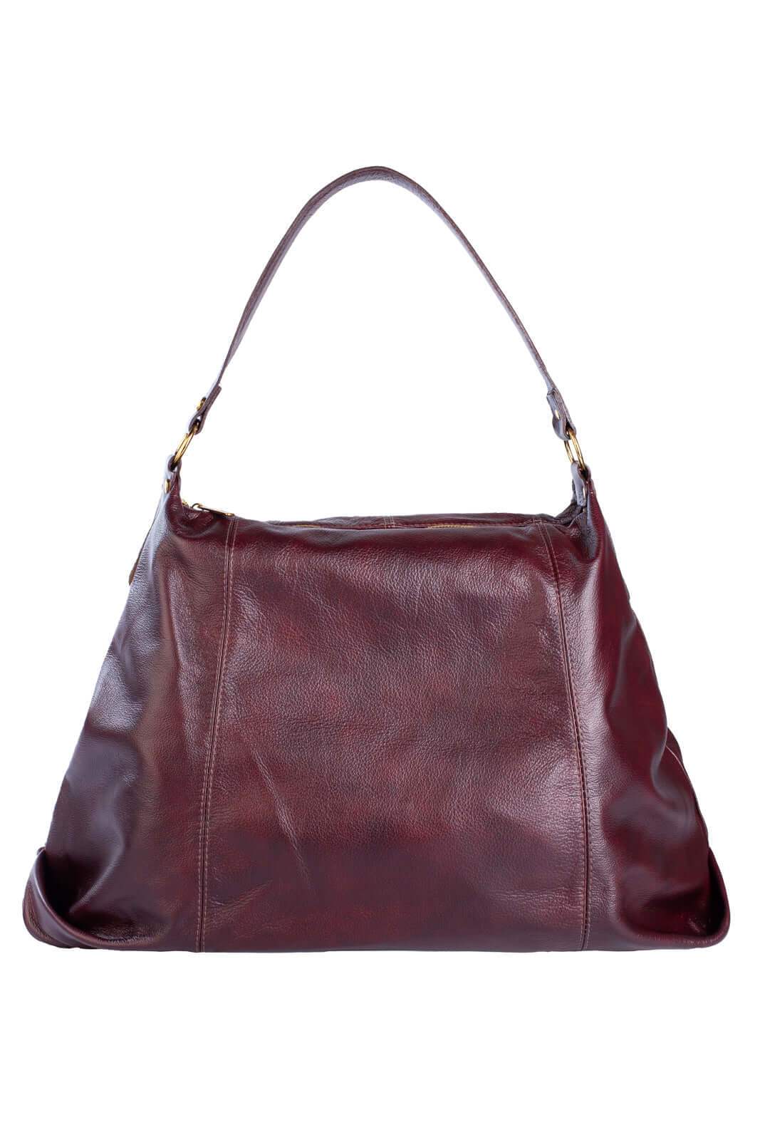 Bolsa saco grande de couro liso Cris - Enluaze