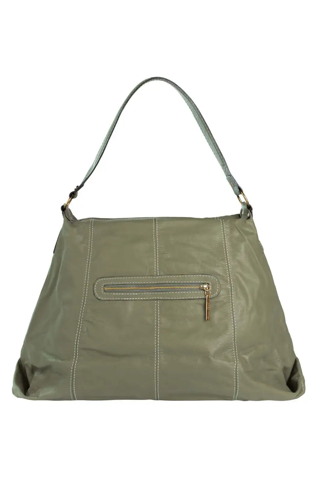 Bolsa saco grande de couro liso Cris - Enluaze