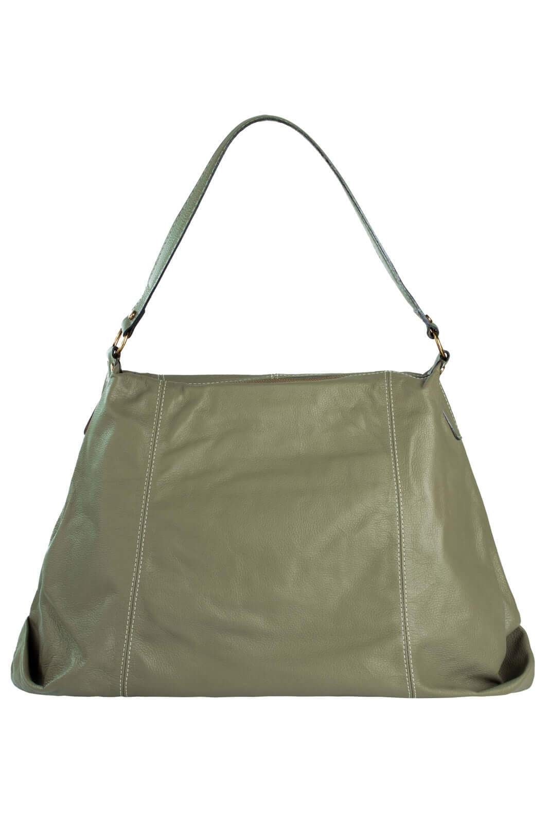 Bolsa saco grande de couro liso Cris - Enluaze