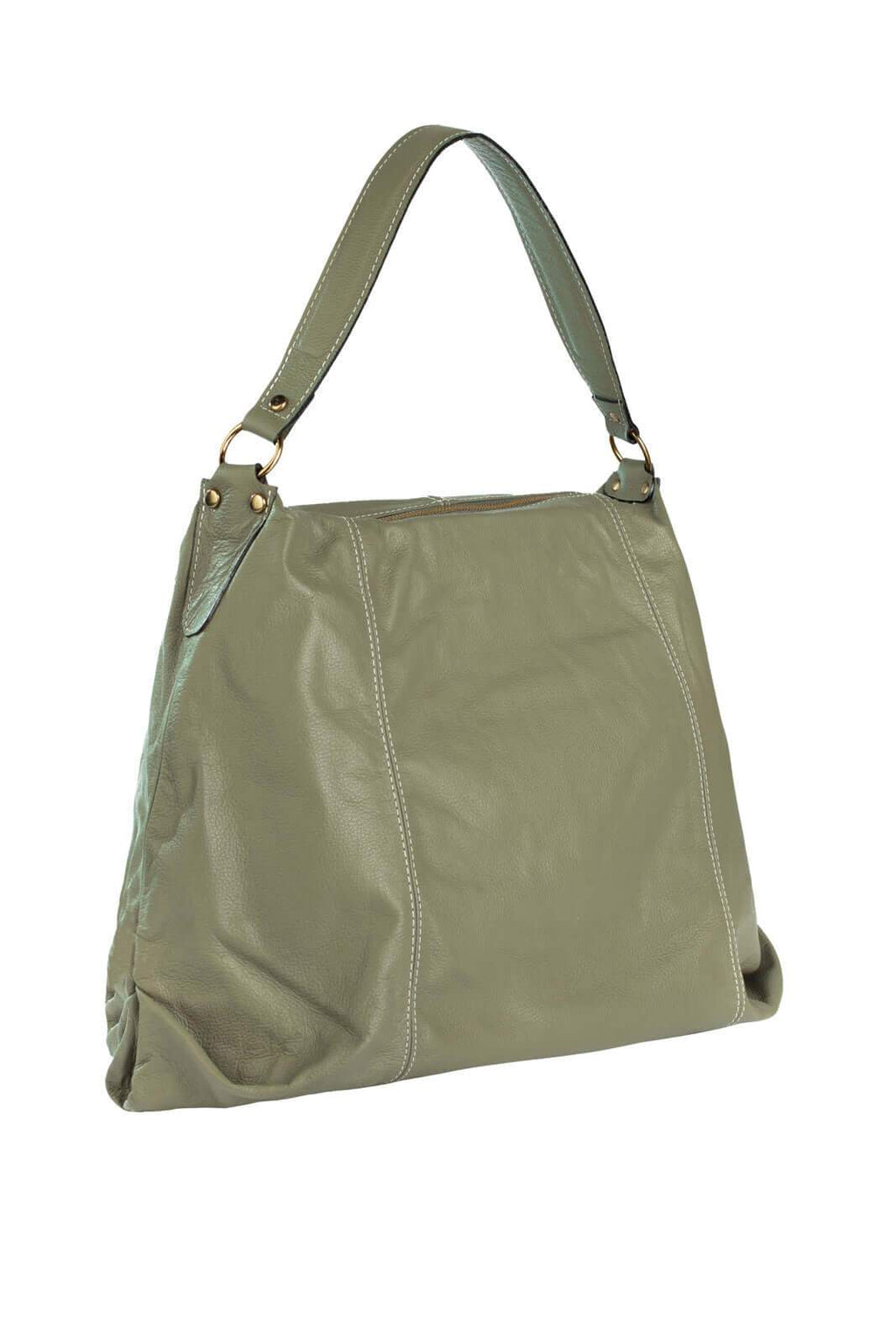 Bolsa saco grande de couro liso Cris - Enluaze