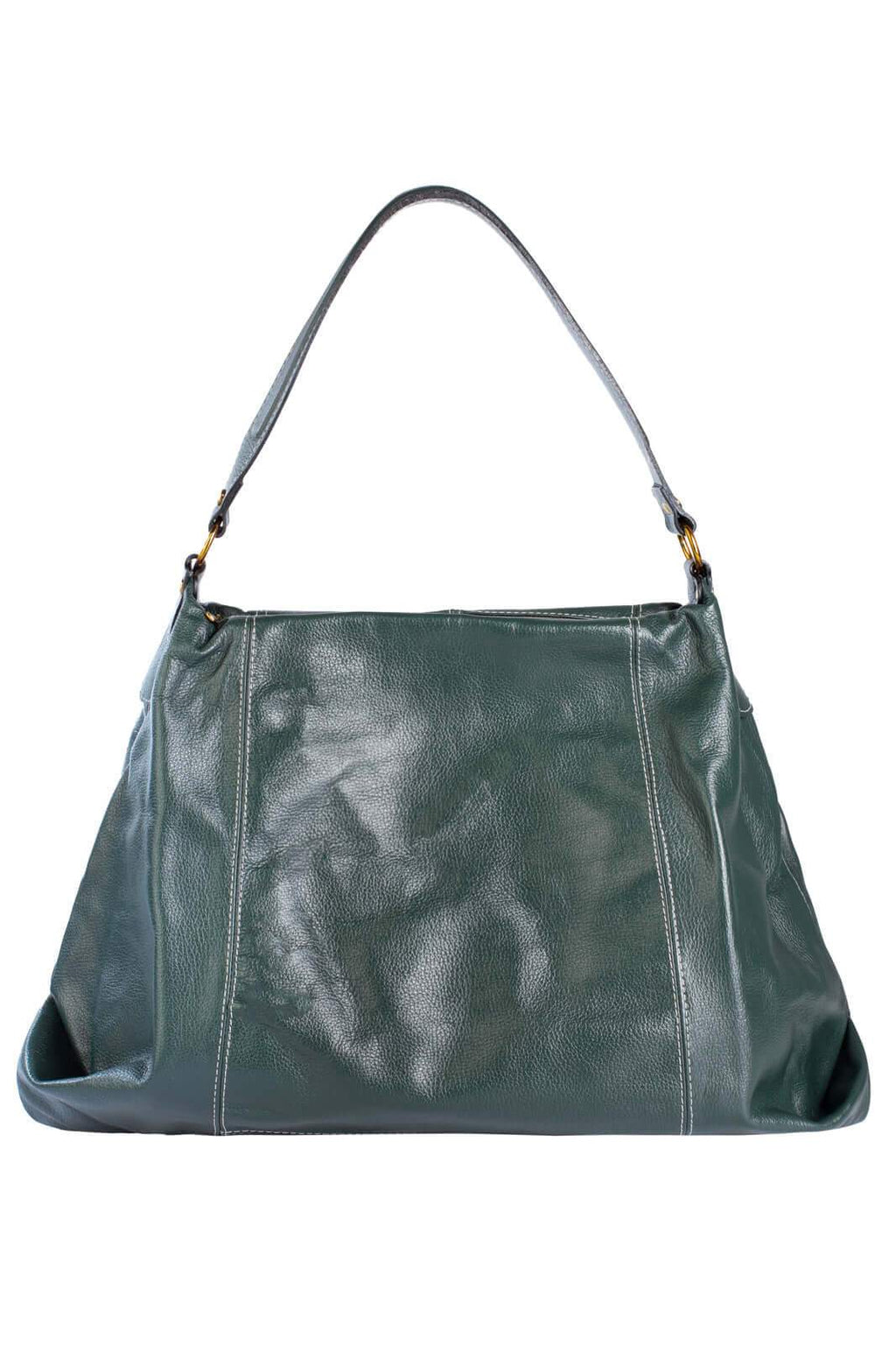 Bolsa saco grande de couro liso Cris - Enluaze