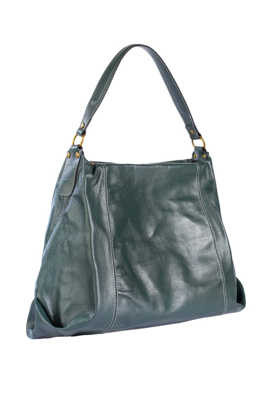 Bolsa saco grande de couro liso Cris - Enluaze