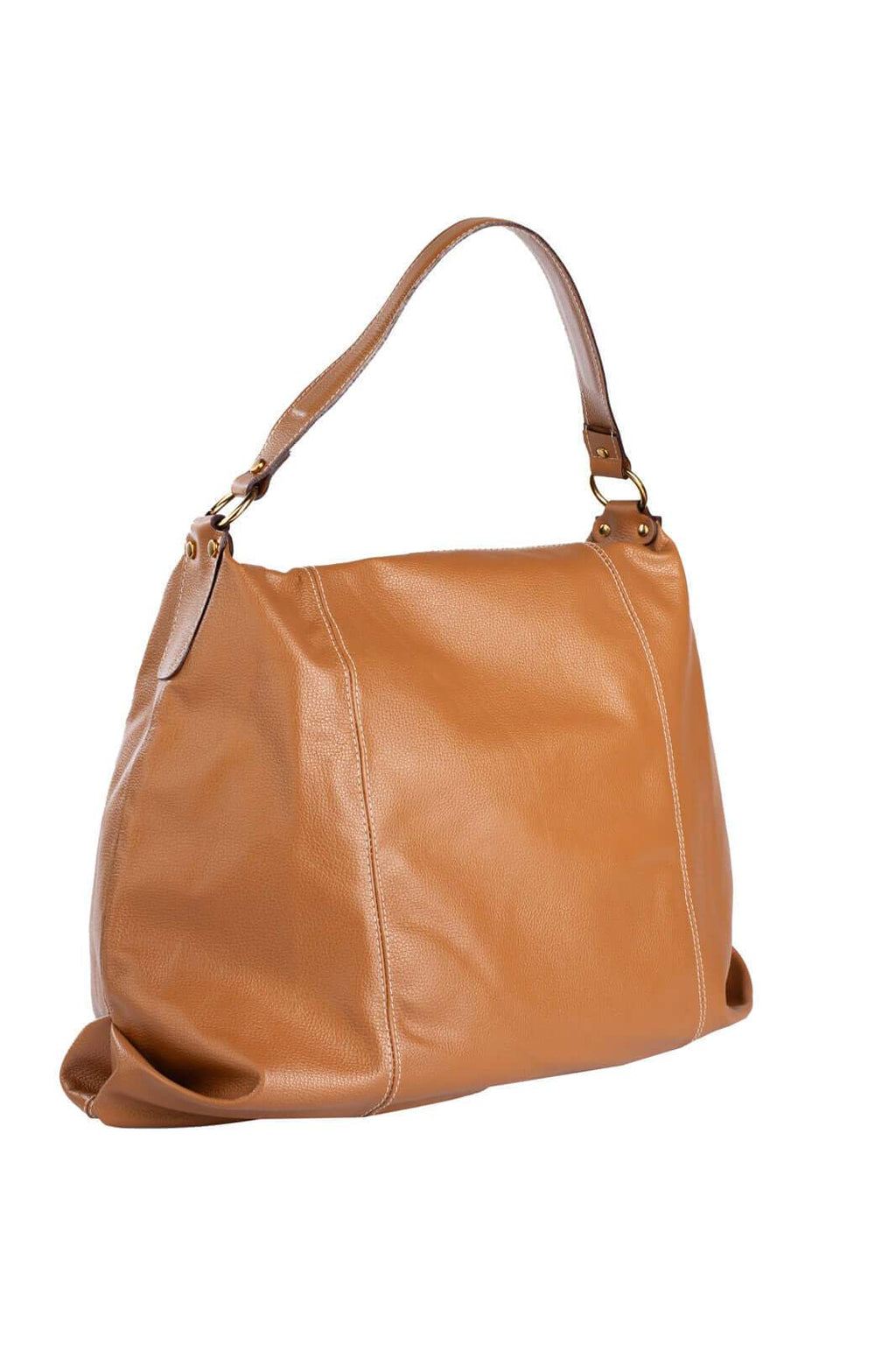 Bolsa saco grande de couro liso Cris - Enluaze