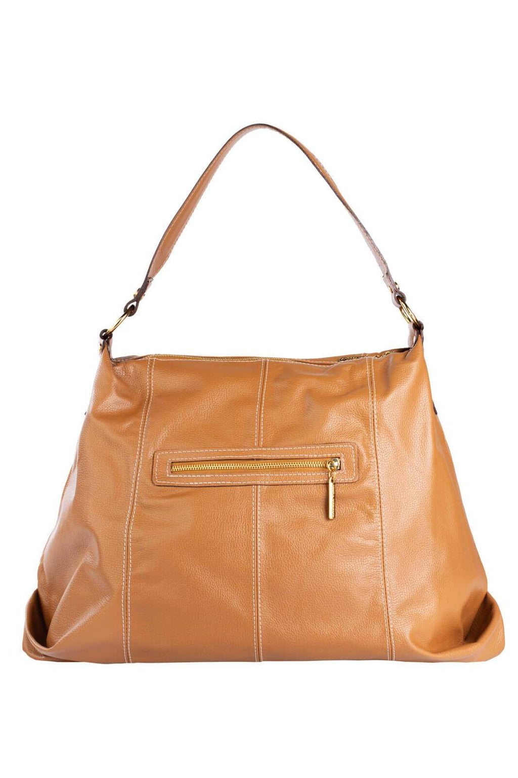 Bolsa saco grande de couro liso Cris - Enluaze