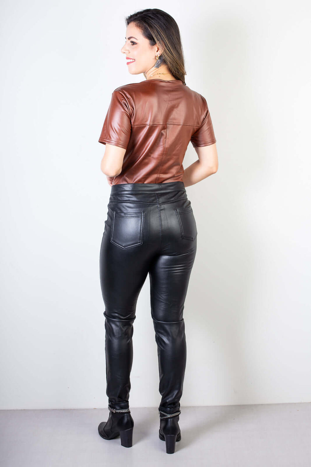 Blusa manga curta feminina corino forrada 70198 - Enluaze