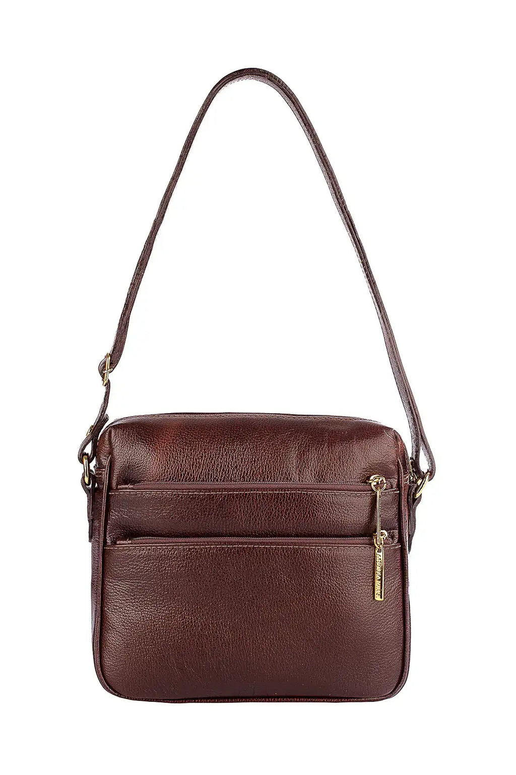 Bolsa de couro liso tiracolo com divisórias Rita - Enluaze