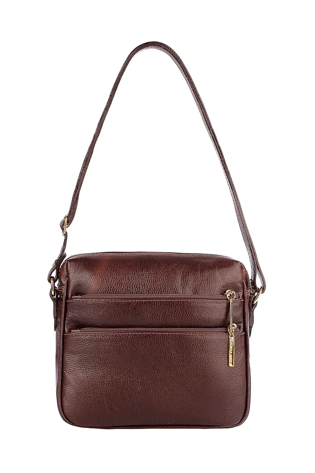 Bolsa de couro liso tiracolo com divisórias Rita - Enluaze