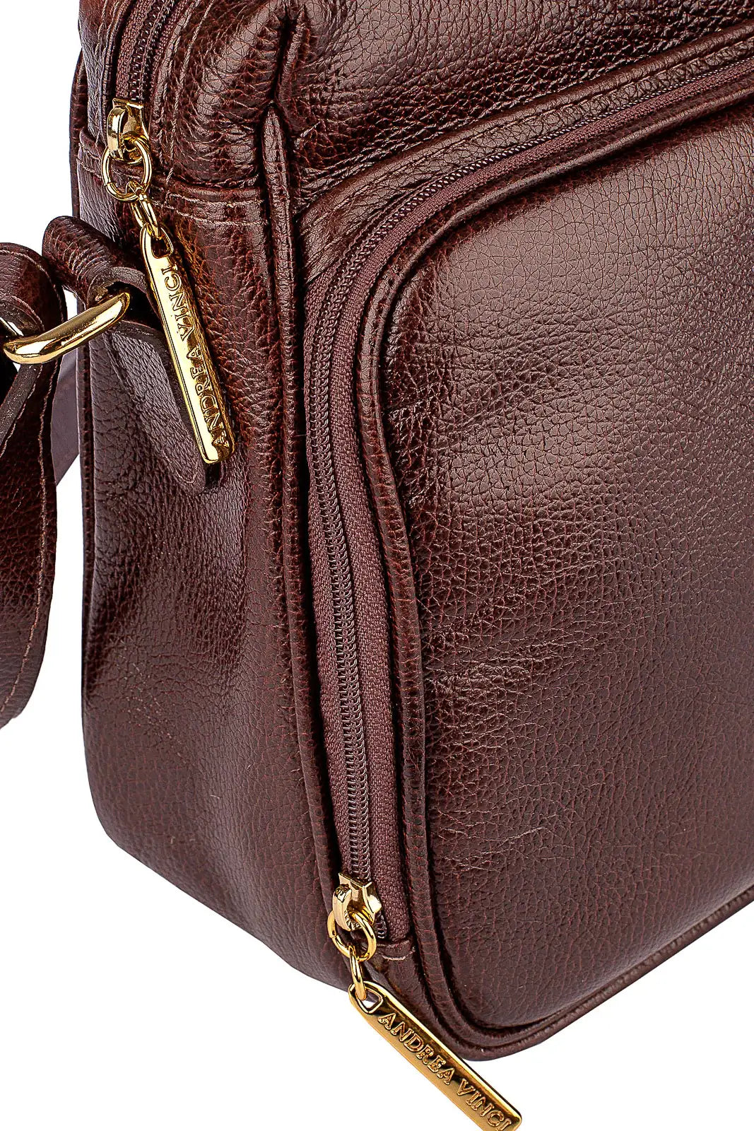 Bolsa de couro liso tiracolo com divisórias Rita - Enluaze