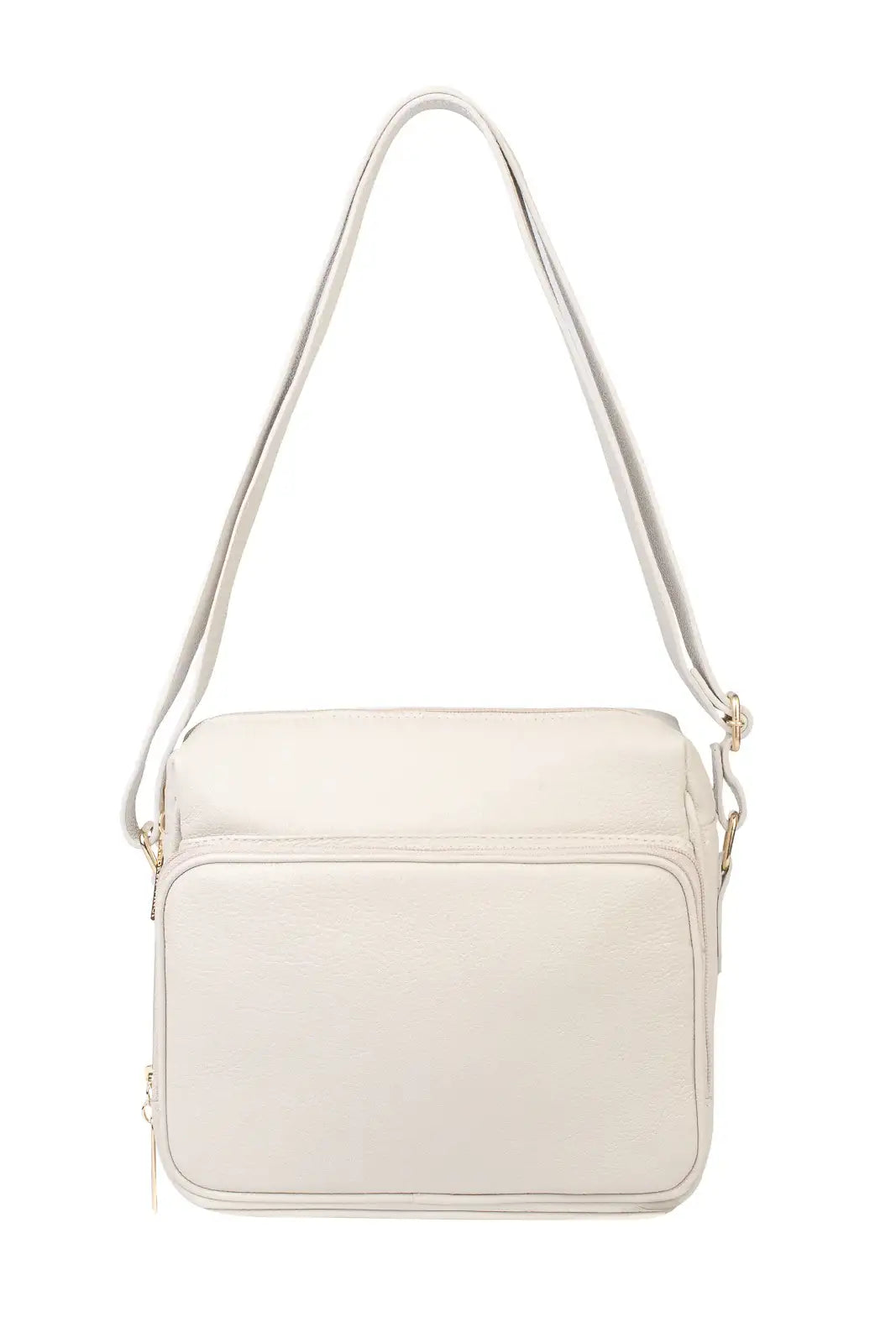 Bolsa de couro liso tiracolo com divisórias Rita - Enluaze