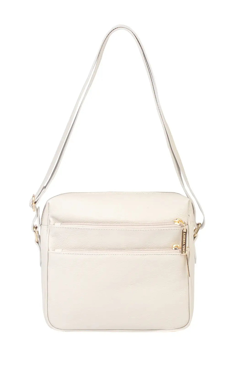 Bolsa de couro liso tiracolo com divisórias Rita - Enluaze