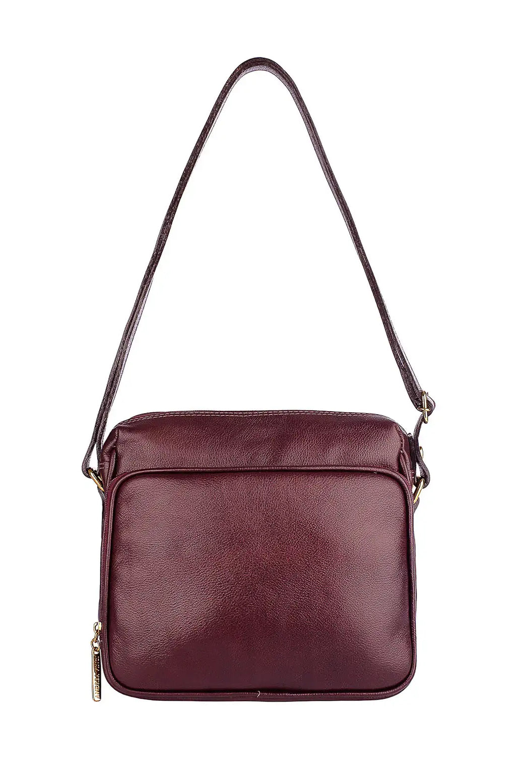 Bolsa de couro liso tiracolo com divisórias Rita - Enluaze