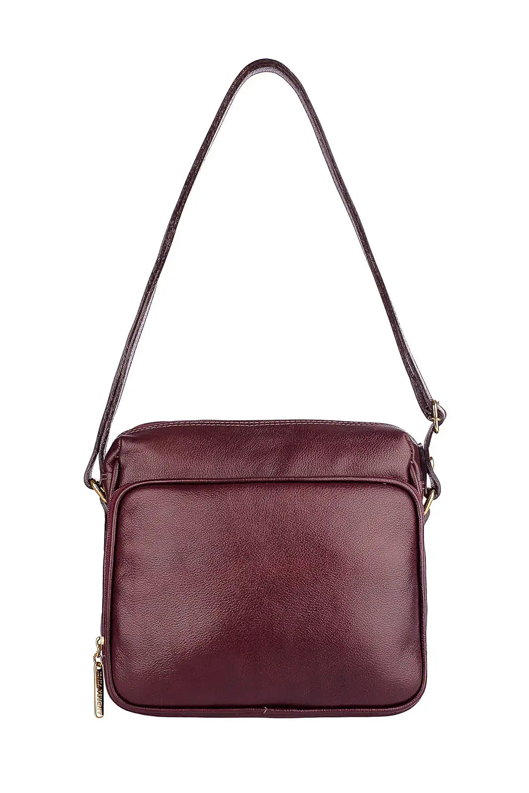 Bolsa de couro liso tiracolo com divisórias Rita - Enluaze