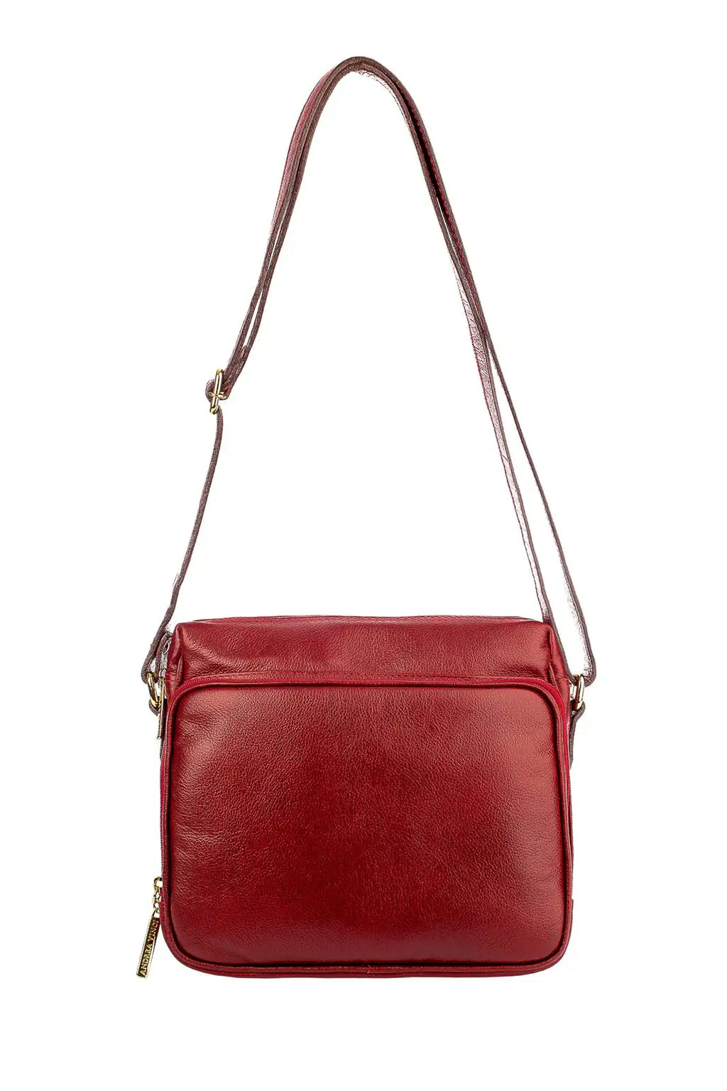 Bolsa de couro liso tiracolo com divisórias Rita - Enluaze