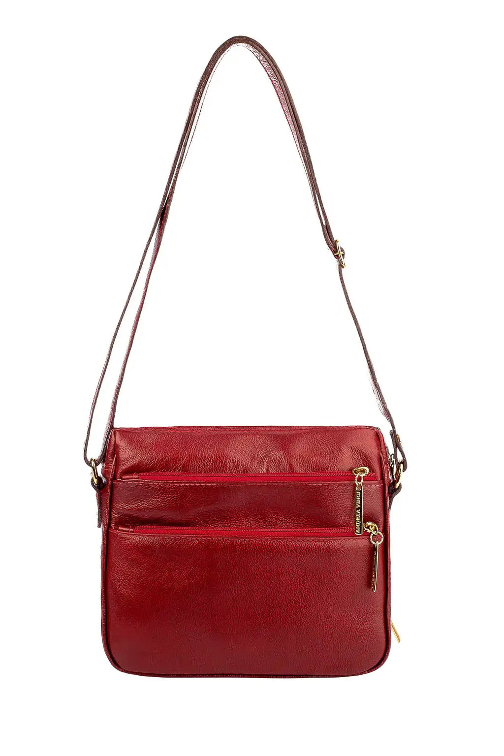 Bolsa de couro liso tiracolo com divisórias Rita - Enluaze