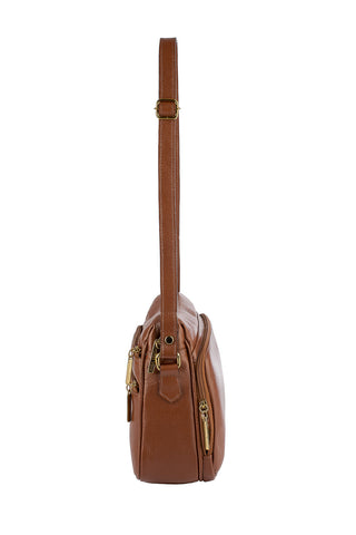 Bolsa de couro liso tiracolo com divisórias Rita - Enluaze - Bolsas e Mochilas em Couro Legítimo - Andrea Vinci