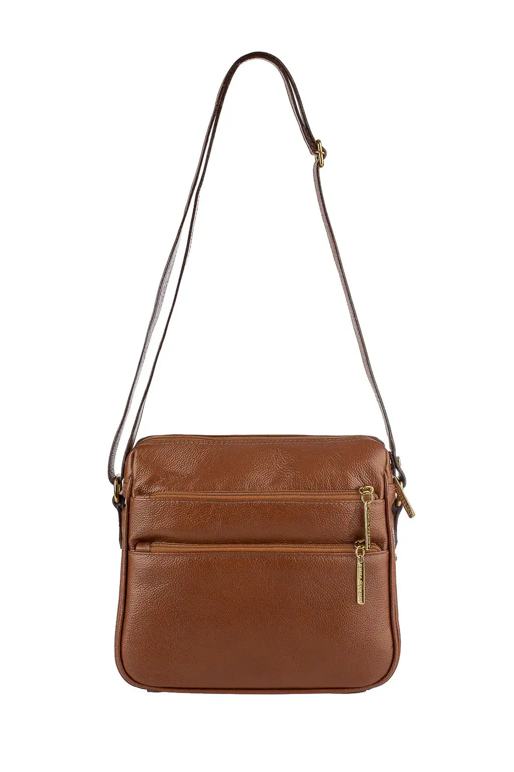 Bolsa de couro liso tiracolo com divisórias Rita - Enluaze