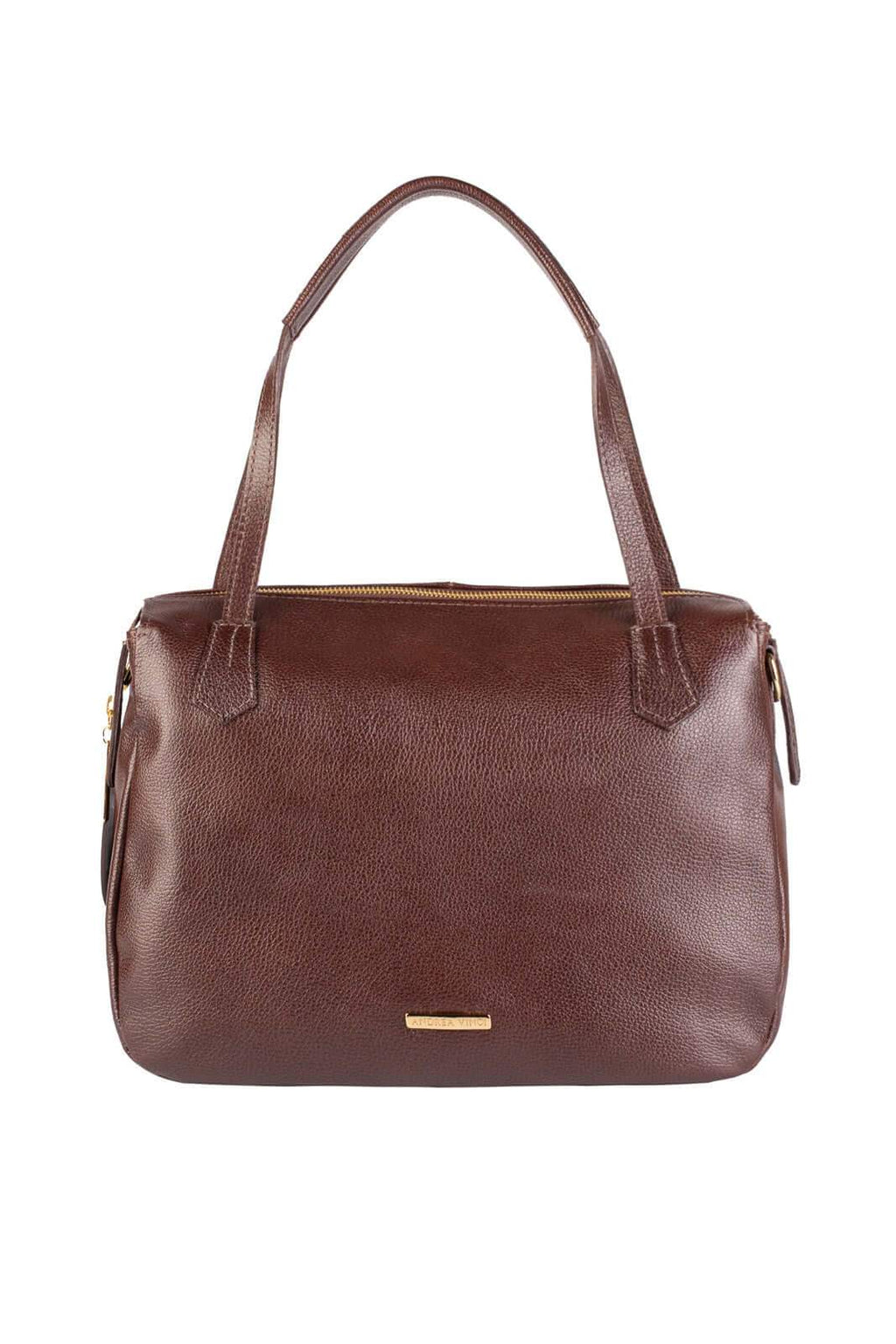 Bolsa básica de ombro em couro liso Débora - Enluaze