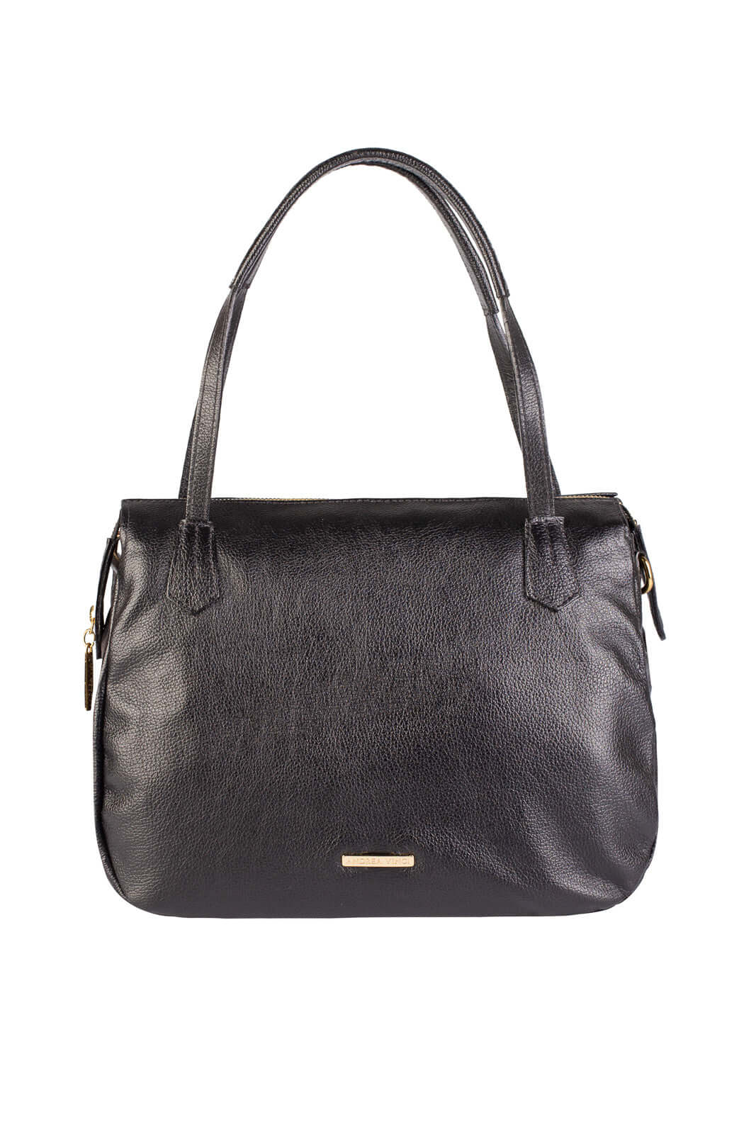 Bolsa básica de ombro em couro liso Débora - Enluaze