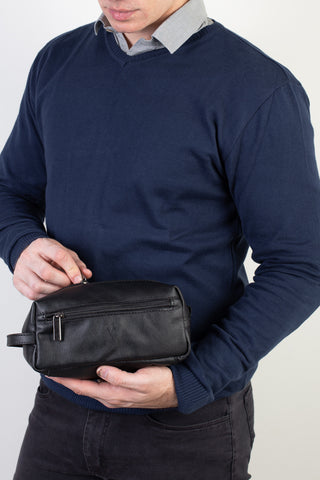 Necessaire masculina em couro floater Daily 10x20x8cm