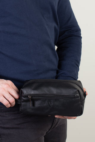 Necessaire masculina em couro floater Daily 10x20x8cm