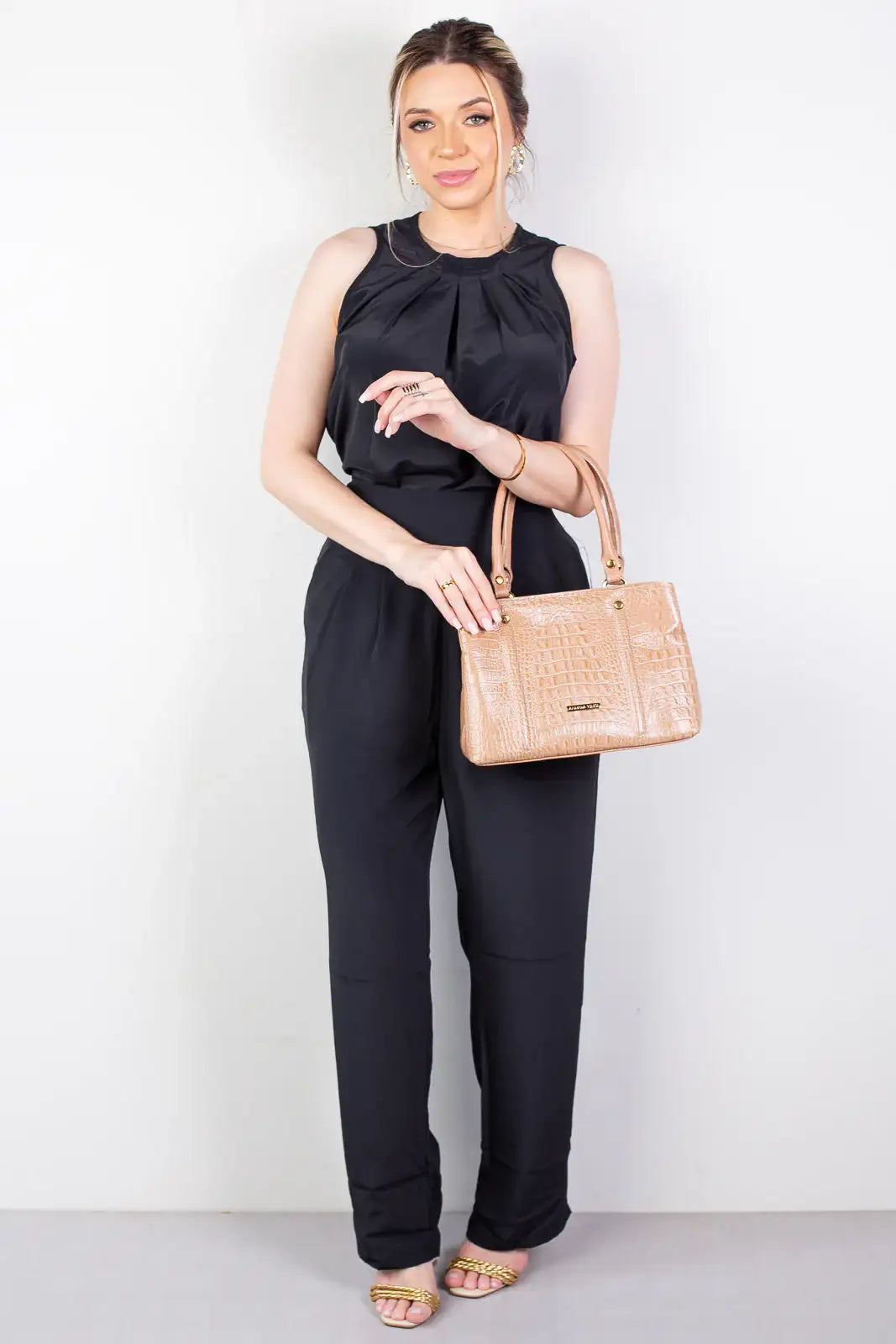 Bolsa de couro croco pequena Melina - Enluaze