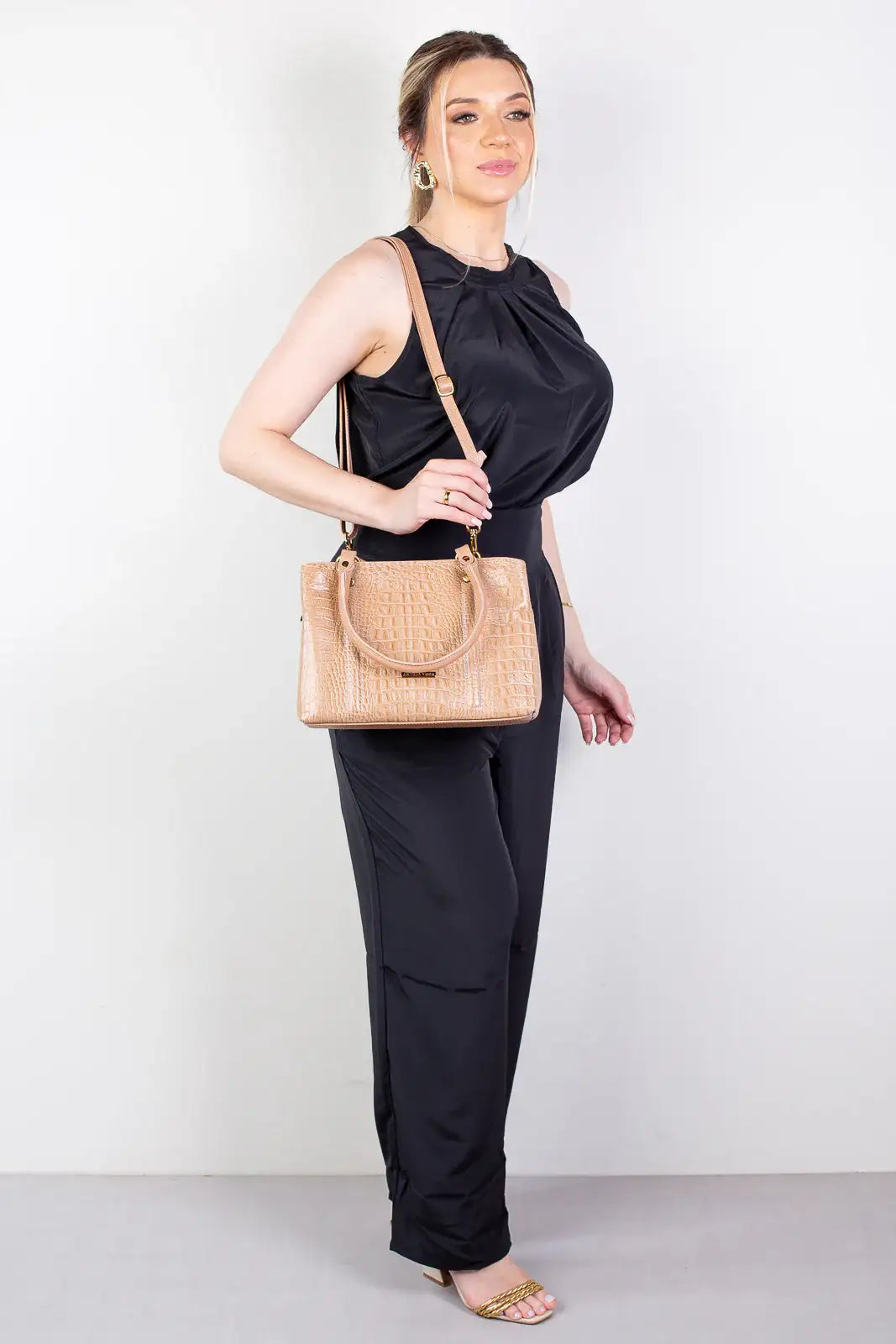 Bolsa de couro croco pequena Melina - Enluaze