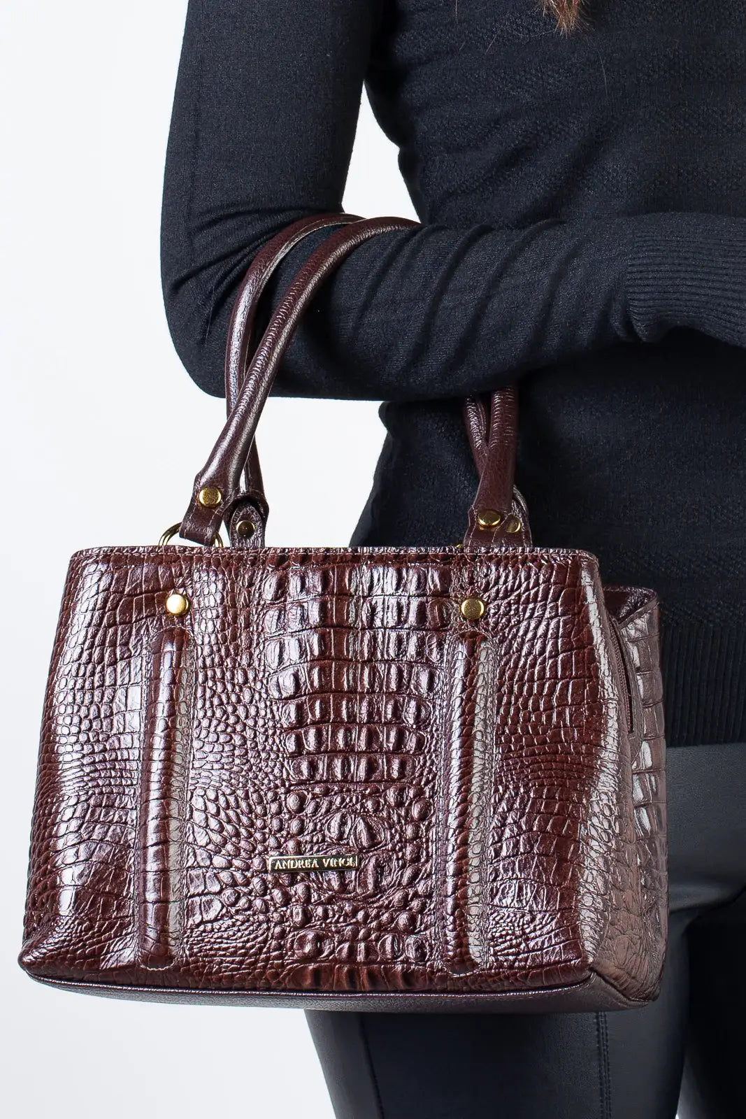 Bolsa de couro croco pequena Melina - Enluaze