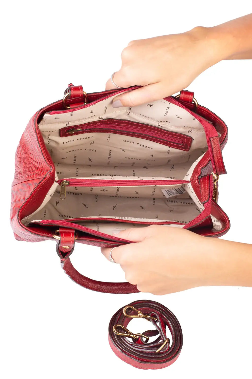 Bolsa de couro croco pequena Melina - Enluaze