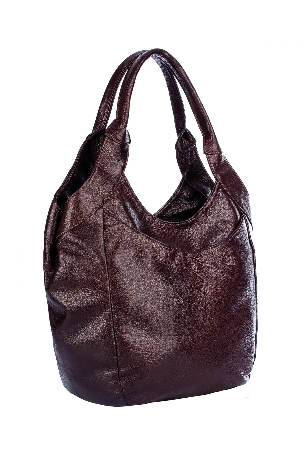 Bolsa saco grande de couro liso Cíntia - Enluaze