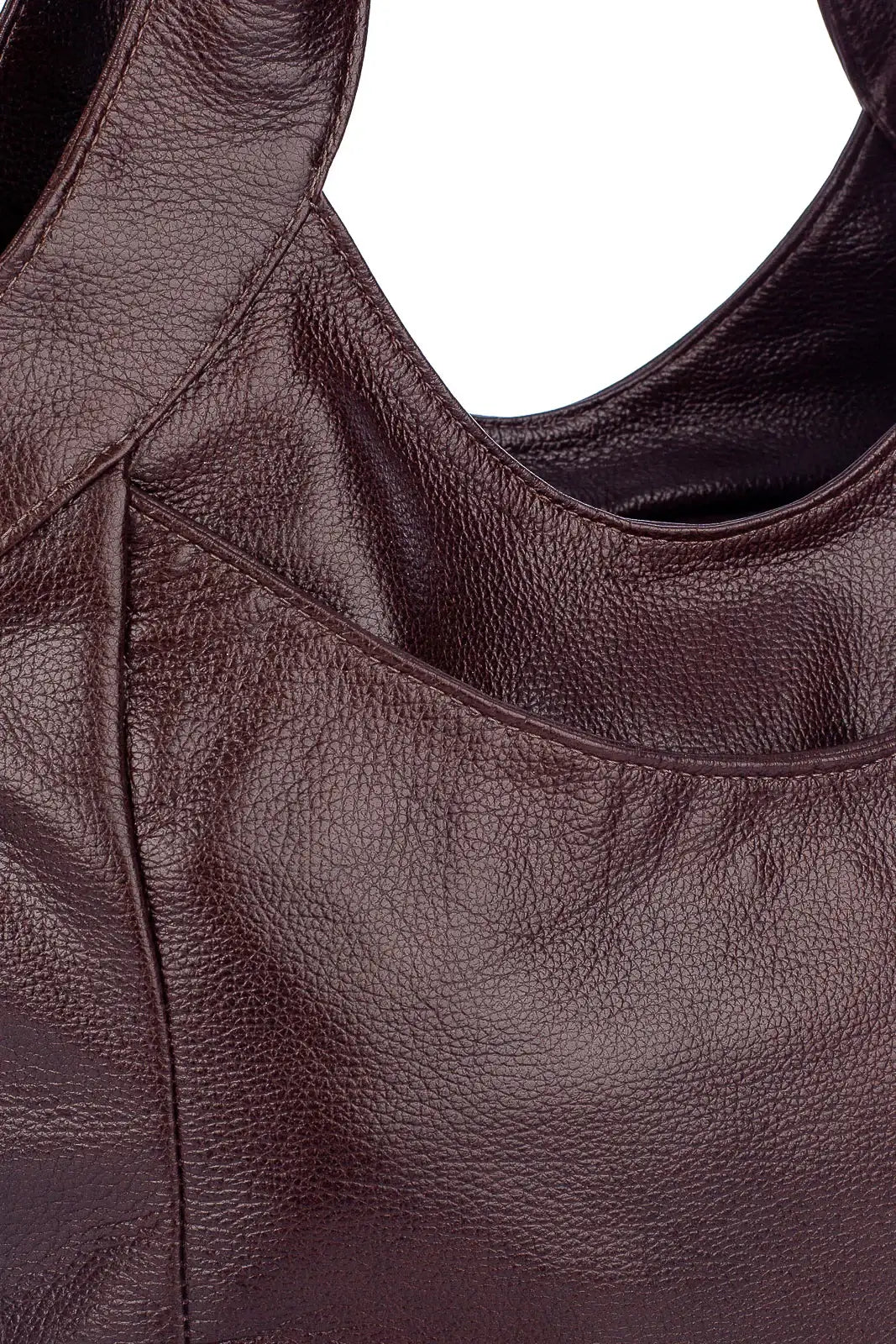 Bolsa saco grande de couro liso Cíntia - Enluaze