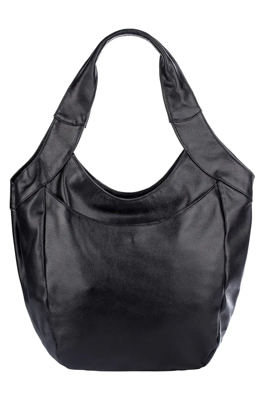 Bolsa saco grande de couro liso Cíntia - Enluaze