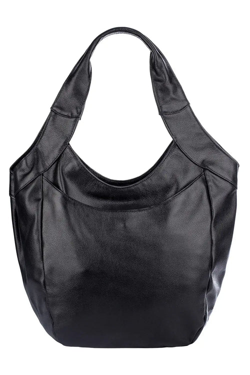 Bolsa saco grande de couro liso Cíntia - Enluaze