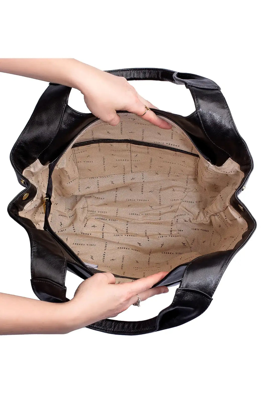 Bolsa saco grande de couro liso Cíntia - Enluaze