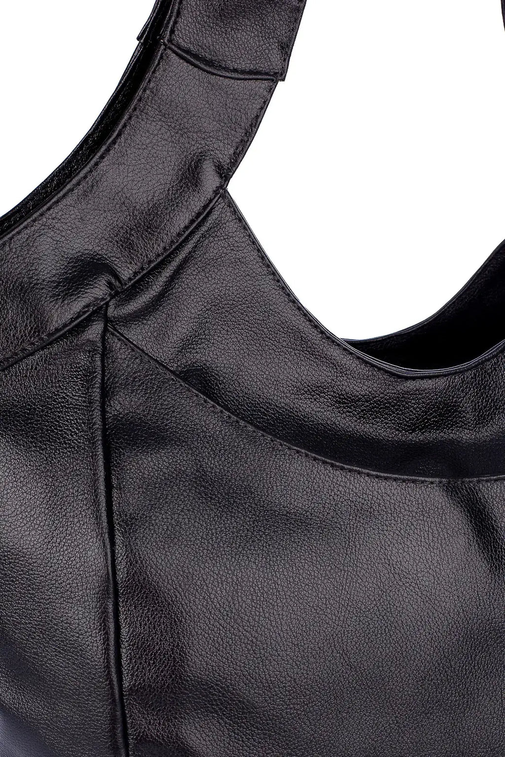 Bolsa saco grande de couro liso Cíntia - Enluaze