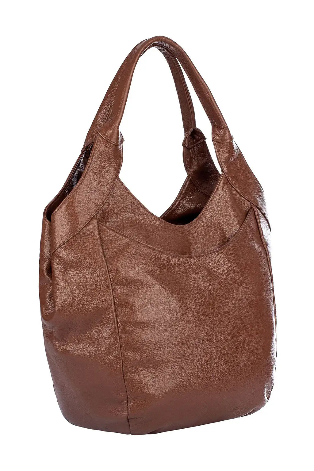 Bolsa saco grande de couro liso Cíntia - Enluaze